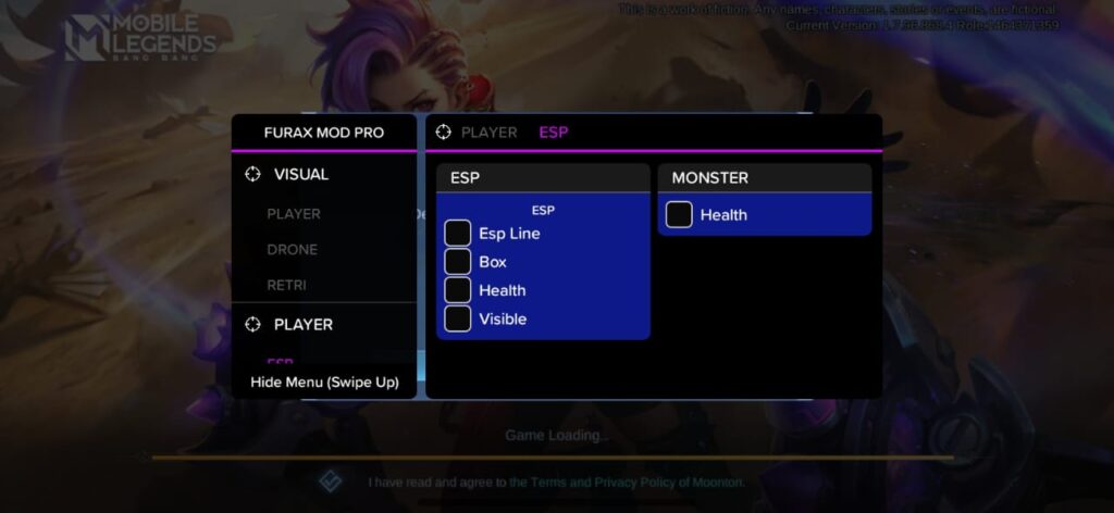 Furax Mod Pro APK features for Mobile Legends, free download