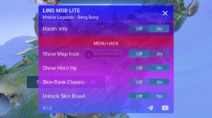 Ling Mod Lite APK is the newest MLBB 2024 Mod version to customize the game and gain free items like ESP, Map Icon, Camera, and Skins.