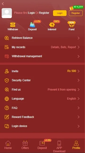 777FE Game User Profile Screenshot