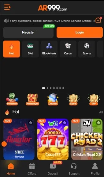 AR999 Game Real Earning App Home