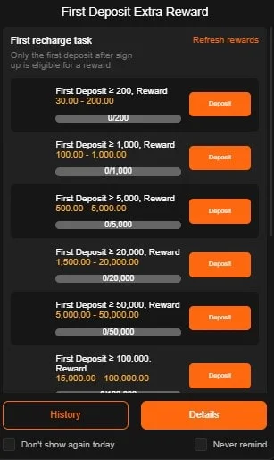 First Deposit Bonus of AR999 Game