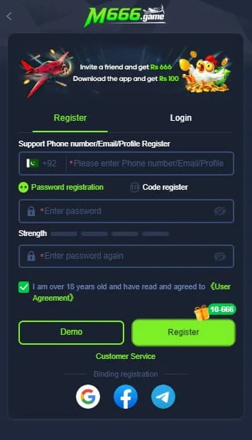 How to Register on M666